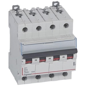 Disjoncteur DX³6000 - 4P 400V~ 1A - courbe D - 4 modules LEGRAND