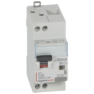 Disjoncteur différentiel DX³ 6000 U+N - 230V~ - 20A - Type AC - 300mA LEGRAND