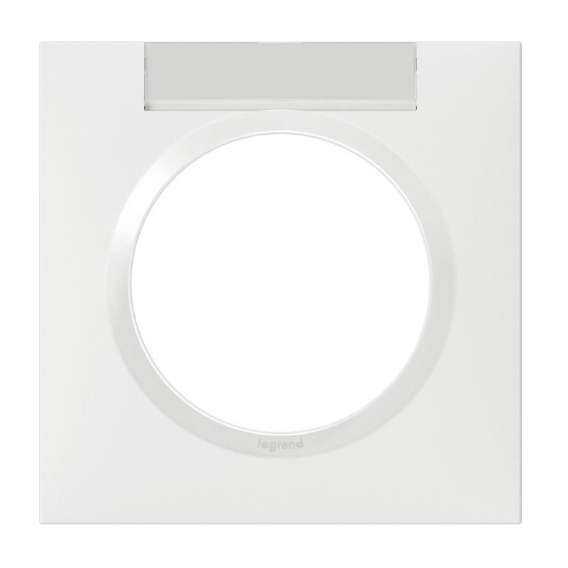 Plaque carrée 1 poste DOOXIE - blanc avec porte-étiquette LEGRAND