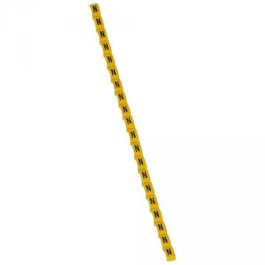 Repère Duplix - Lettre N - Noir sur fond jaune - Emballage 600 LEGRAND