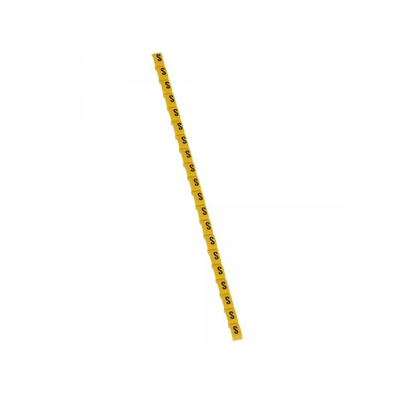 Repère Duplix - Lettre S - Noir sur fond jaune - Emballage 600 LEGRAND