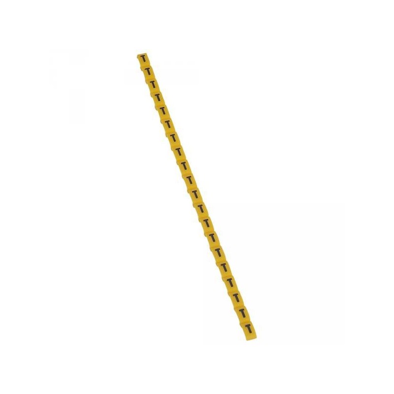 Repère Duplix - Lettre T - Noir sur fond jaune - Emballage 600 LEGRAND