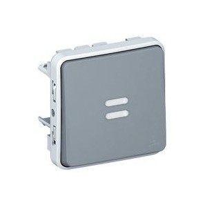 Interrupteur ou va-et-vient lumineux PLEXO composable IP55 10AX 250V - gris LEGRAND