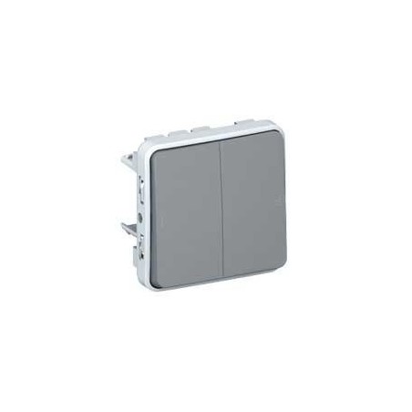 Legrand - Double interrupteur ou va-et-vient dooxie 10AX 250V~ livré avec  plaque carrée blanche