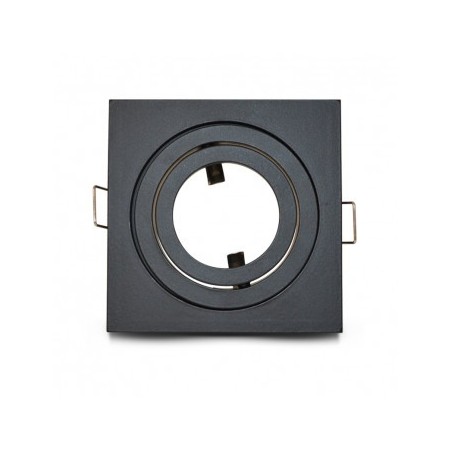 Support de spot carré aluminium noir mat orientable 88x88mm VISION EL