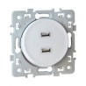 Prise chargeur USB femelle SQUARE 1 poste - 5.5V - Blanc EUR'OHM