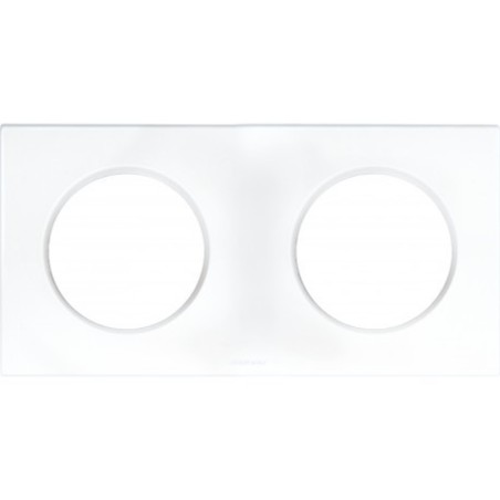 Plaque carrée 2 postes SQUARE - Entraxe 71mm - Blanc EUR'OHM