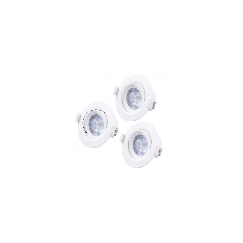 Spot LED orientable 5W 3000°K - Alim. intégrée - Boite de 3 VISION EL
