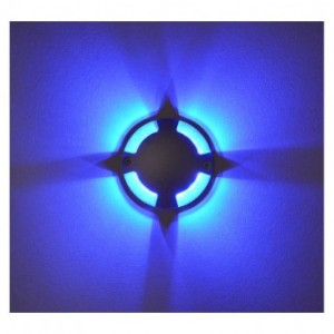 Spot LED balise rond 4 diffuseurs 1W bleu MIIDEX LIGHTING