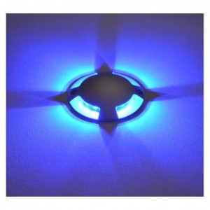 Spot LED balise rond 4 diffuseurs 1W bleu MIIDEX LIGHTING