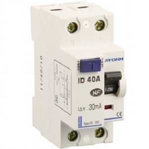 Interrupteur différentiel 40A - 1P+N - 30mA - type AC - Eur'ohm 23040 EUR'OHM