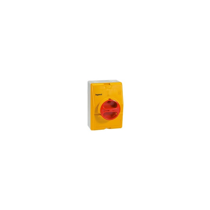 Boîtier vide pour interrupteur-sectionneur rotatif composable 3P et 4P 25A et 32A - jaune et rouge LEGRAND