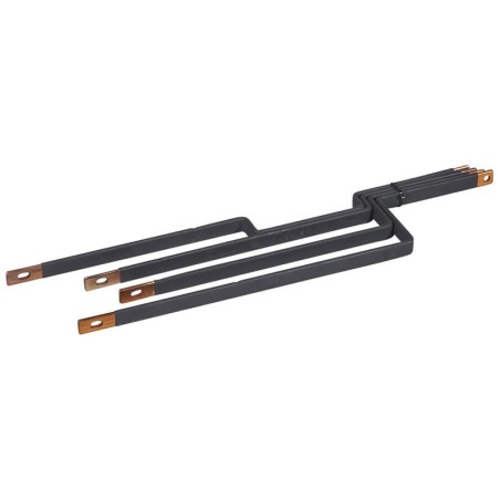 Barres cuivres rigides pour raccordement d'un DPX³250 horizontal sur un jeu de barres alu 800A VX³ en gaine à câbles LEGRAND