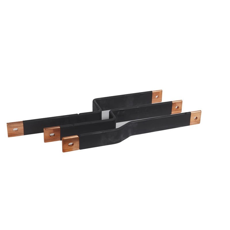 Barres cuivres rigides pour raccordement d'un DPX³1600 horizontal sur un jeu de barres alu 800A VX³ en gaine à câbles LEGRAND
