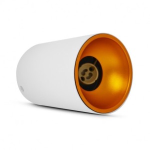 Support de spot saillie GU10 cylindre blanc / doré - (sans ampoule) VISION EL