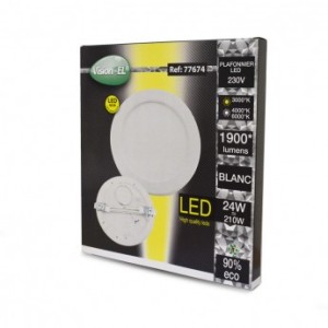 Plafonnier LED blanc Ø300 24W CCT - Diamètre ajustable - MIIDEX - 77674