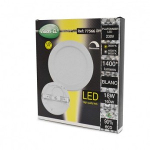 Plafonnier LED blanc Ø220 18W CCT dimmable MIIDEX LIGHTING