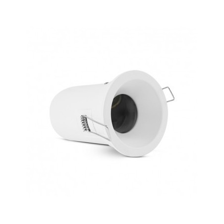 Support plafond BBC rond blanc basse luminance avec douille automatique Ø90 mm VISION EL