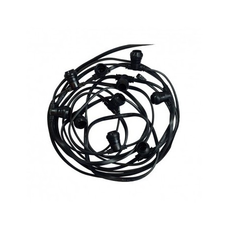 Guirlande foraine câble plat noir - 10 mètres - 20 douilles B22 VISION EL