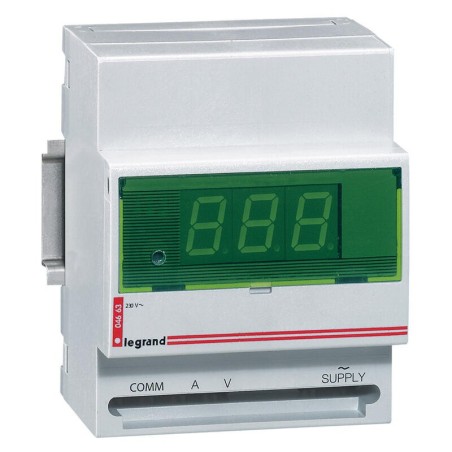 Ampèremètre ou voltmètre digital modulaire lecture 0A à 8000A et 0V à 500V - 230V~ - 50Hz à 60Hz - 4 modules LEGRAND