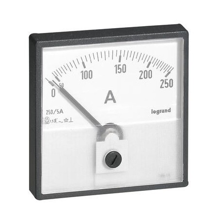 Ampèremètre analogique à fût rond Ø56mm à équiper d'un cadran de mesure LEGRAND