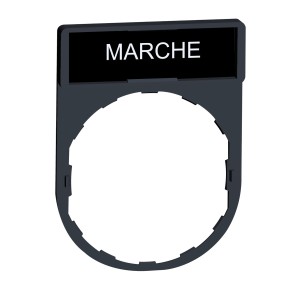 Porte-étiquette 30x40 + étiquette 'MARCHE' 8x27 - blanc/noir - Harmony SCHNEIDER