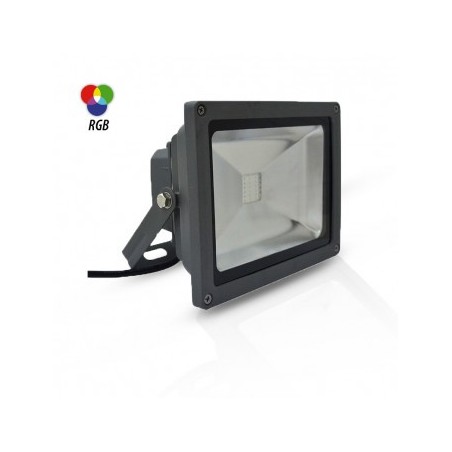 Projecteur extérieur LED 20W RGB avec télécommande RF - Gris • MME