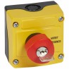 Boîte à bouton équipée Osmoz avec coup de poing d'arrêt d'urgence rouge à clé n°455 Ø40 - avec couvercle jaune LEGRAND