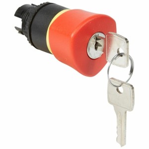 Coup de poing à clé n°455 arrêt d'urgence IP69 - rouge - Ø40 LEGRAND
