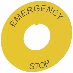 Etiquette pour arrêt d'urgence avec marquage emergency stop - jaune LEGRAND