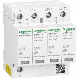 Parafoudre Acti9 Schneider iPRD1 12.5r - debro type 1 - 3P+N - 350V - Report signal - TT TN SCHNEIDER