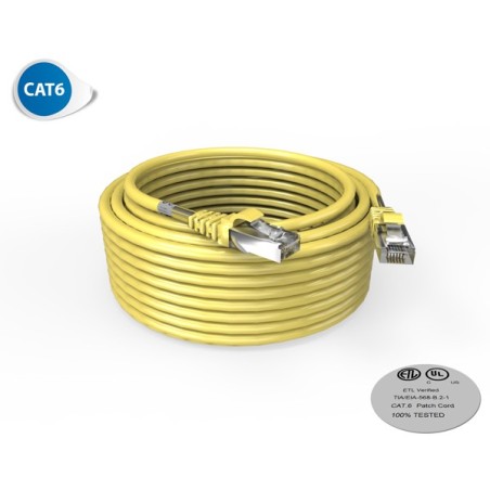 Cordon de brassage Ethernet RJ45 CAT6 FUTP 100 OHMS LSOH Surmoulé - 10m SOCAMONT