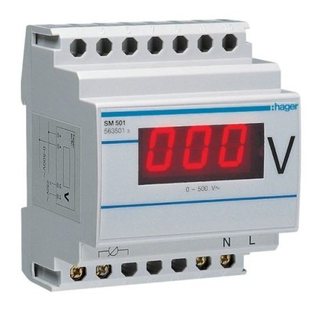 Voltmètre digital 0-500V HAGER