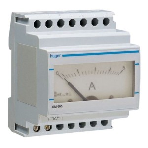 Ampèremètre analogique 0-5A branchement et lecture directe HAGER