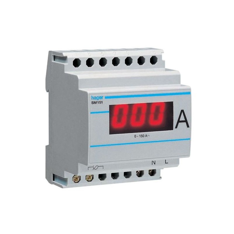 Ampèremètre digital 0-150A branchement sur TI HAGER