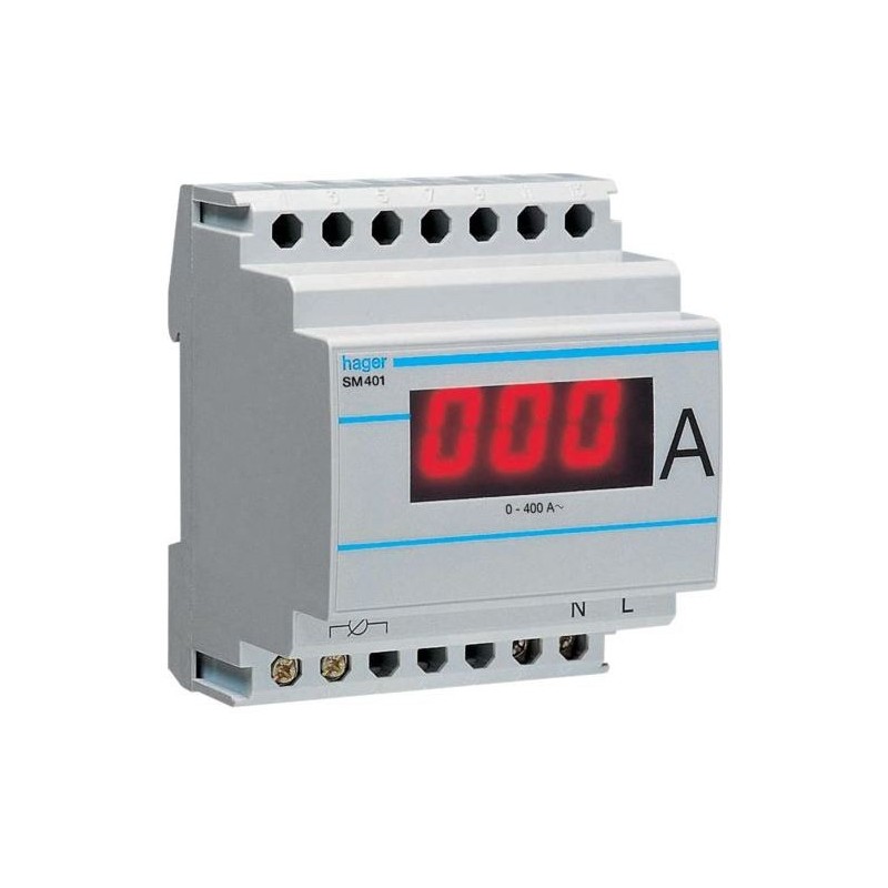 Ampèremètre digital 0-400A branchement sur TI HAGER