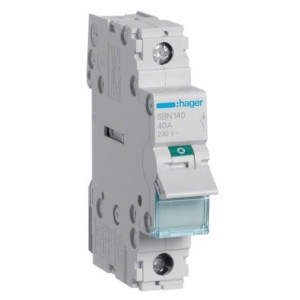 Interrupteur modulaire 1 pôle 40A HAGER - SBN140