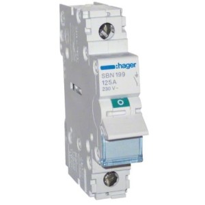 Interrupteur modulaire 1 pôle 125A HAGER - SBN199