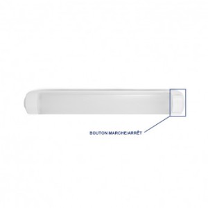 Réglette LED Salle de bain pour ampoule LED S19 + bouton ON/OFF + Prise  - Source remplaçable MIIDEX