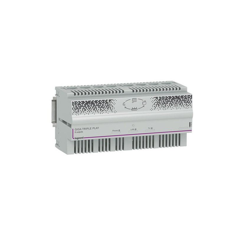 Centrale automatique Triple Play Gigabit pour distribution ADSL et fibre sur 8 prises RJ45 - 8 modules LEGRAND