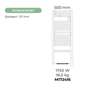 EZYBAIN - 1750W Boost Radiateur sèche-serviettes - L50cm - blanc - INTUIS - M172416