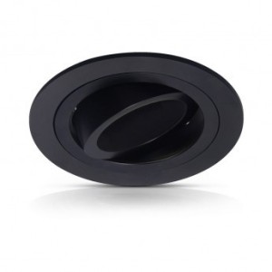 Support de spot rond aluminium orientable noir 92mm VISION EL
