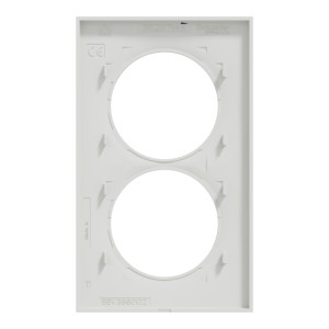 Plaque 2 postes verticaux entraxe 57mm, blanc, Odace Styl SCHNEIDER - S520714