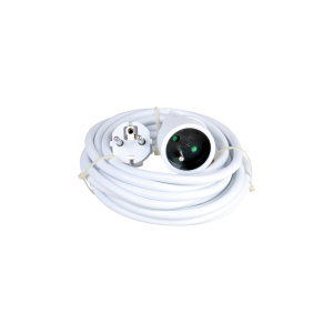 Rallonge électrique - câble 10m - 10/16A 2P+T - Blanc - EUR'OHM - 63014