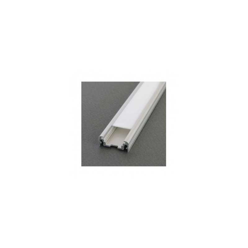 Profilé plat aluminium anodisé 2m pour bandeaux LED - miidex 9884
