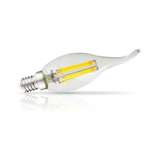 Ampoule LED E14 4W 2700°K - filament coup de vent - MIIDEX Lighting - 7678B