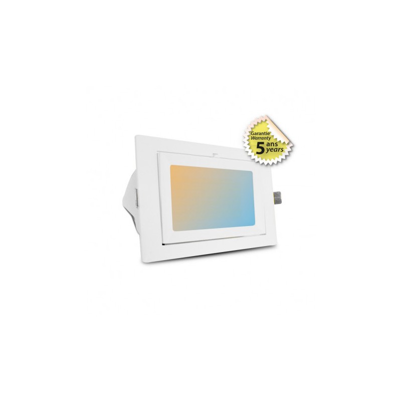 Spot LED rectangulaire inclinable 32/38W CCT - Avec alimentation électronique - MIIDEX - 76913