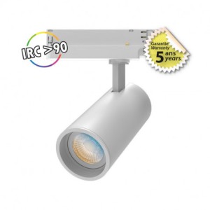 Spot LED sur rail - 15W CCT - IRC90 - Blanc - MIIDEX - 100201