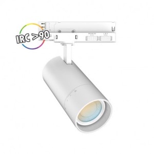 Spot LED sur rail avec adaptateur 3 allumages - Blanc - 10/15/20W CCT - Angle ajustable - MIIDEX - 100393