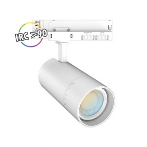 Spot LED sur rail avec adaptateur 3 allumages - Blanc - 25/30/35W CCT - Angle ajustable - MIIDEX - 100395